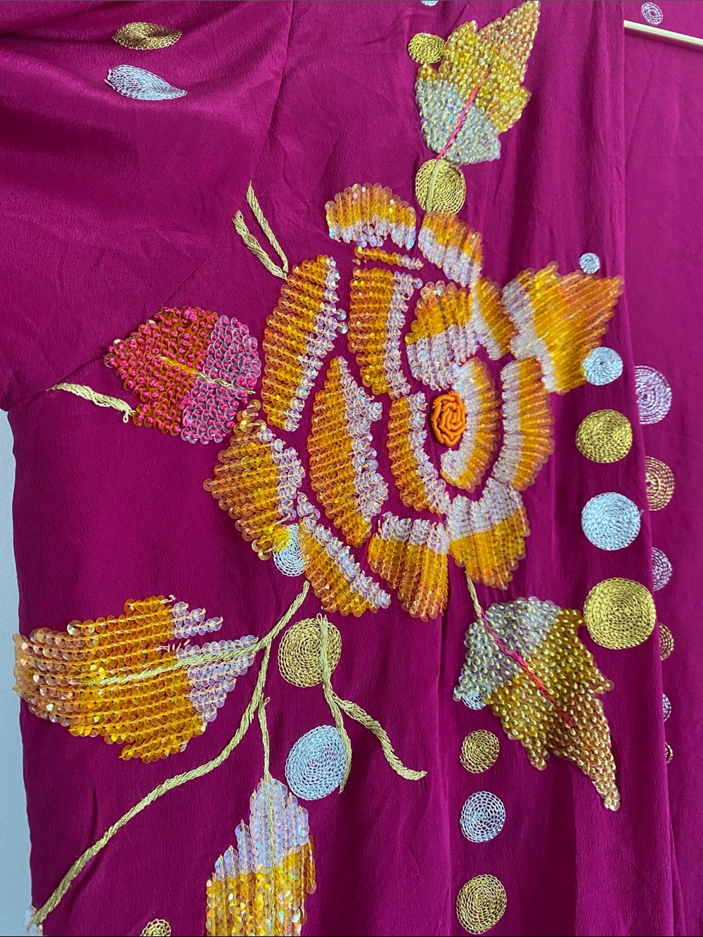 Sun Child Silk Embellished Maxi Kimono Duster | Free Size - Picture 6 of 12